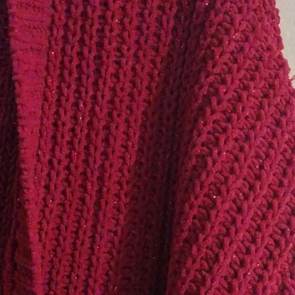 Torrid cable knit 2 pocket red‎ shimmer cardigan women's 2X - Picture 2 of 4